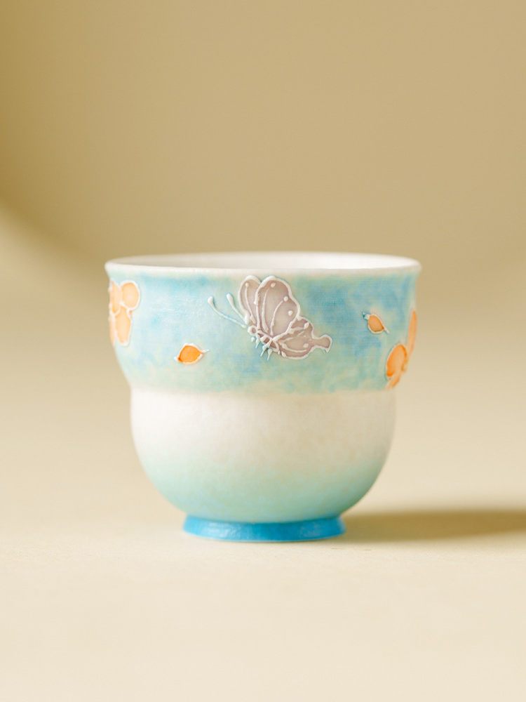 Hand-Painted Fortune Blessing Tea Cup – 60ml Ceramic “Fu Lu” Tasting Cup with Gift Box-3