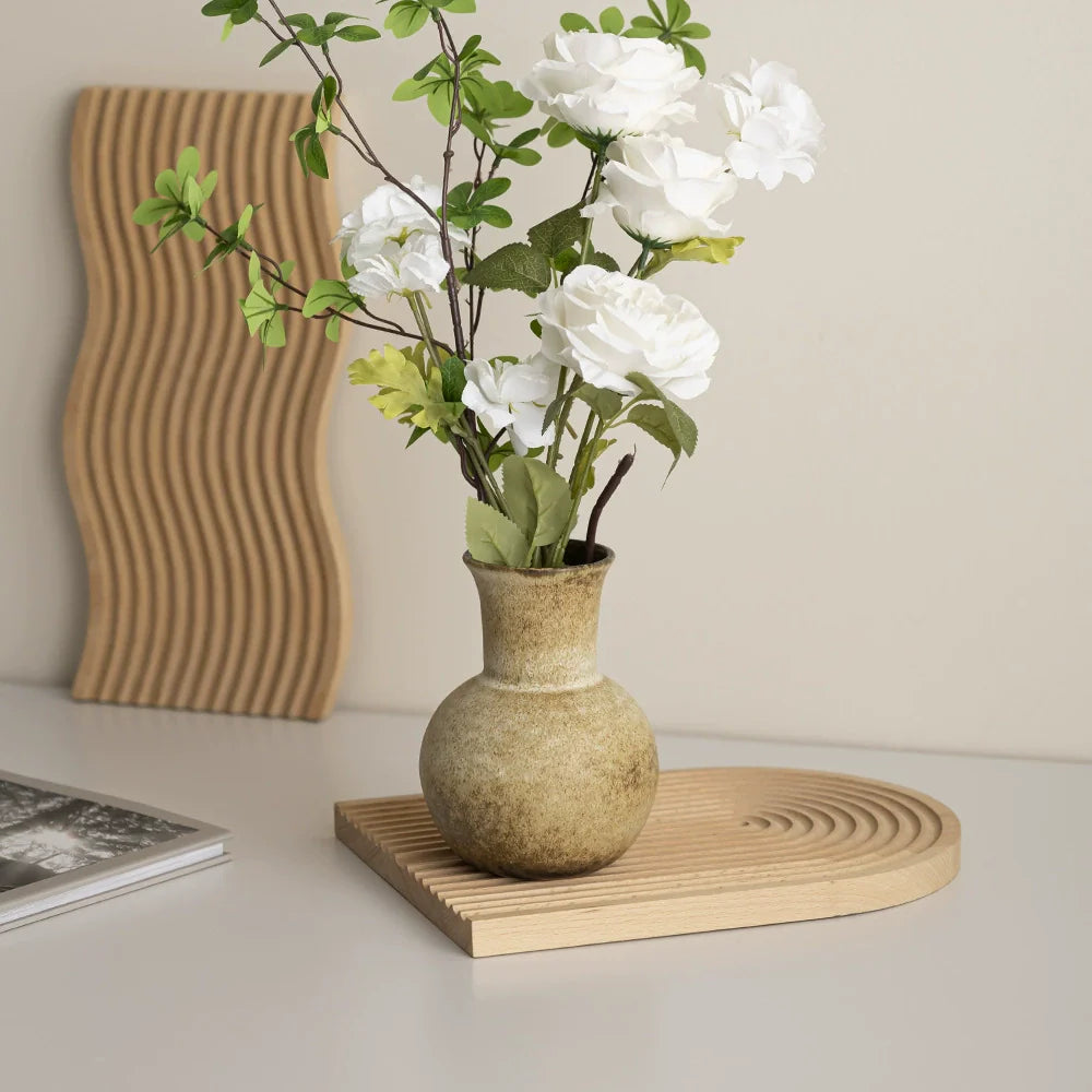 Japanese-Style Kiln-Changed Ceramic Vase – Retro Flower Arrangement Ornament-4