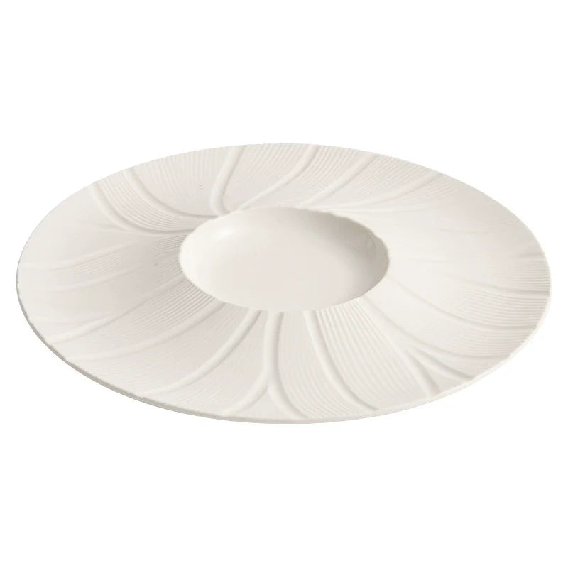GOSEUNG Petalwave Porcelain Plate — Flowing Relief Fine Dining Collection-4