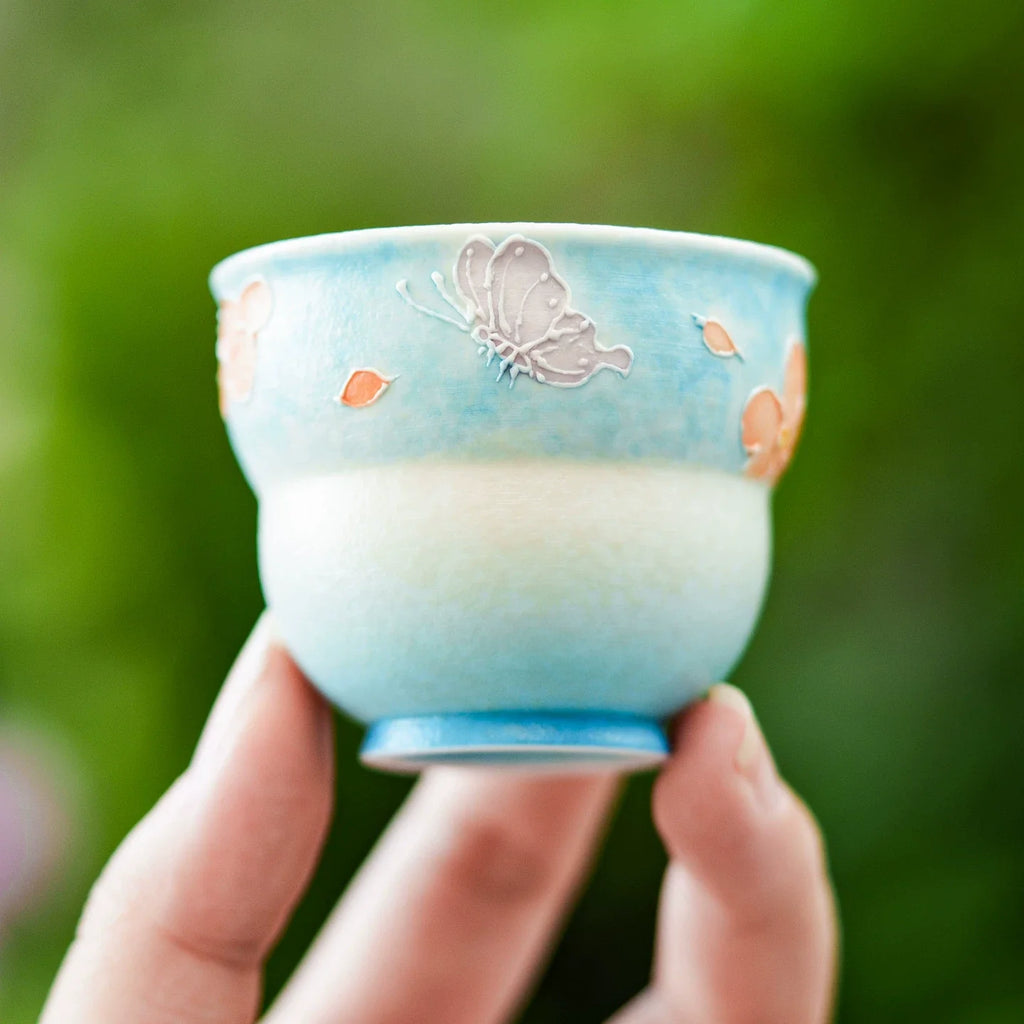 Hand-Painted Fortune Blessing Tea Cup – 60ml Ceramic “Fu Lu” Tasting Cup with Gift Box-2